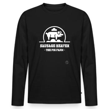 Wurst Himmel Schweinefarm Metzger Design Schwein - Männer Premium Bio Langarmshirt - Schwarz - Vorne - Nico (187cm)