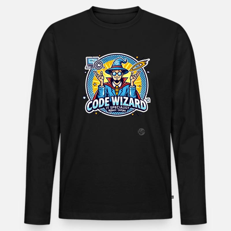 Code-Zauberer Neustart-Spezialist IT-Experte - Männer Premium Bio Langarmshirt - Schwarz