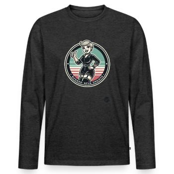 Rau, Nie Glatt Emo Punk Girl - Männer Premium Bio Langarmshirt - Anthrazit meliert - Vorne - Nico (187cm)