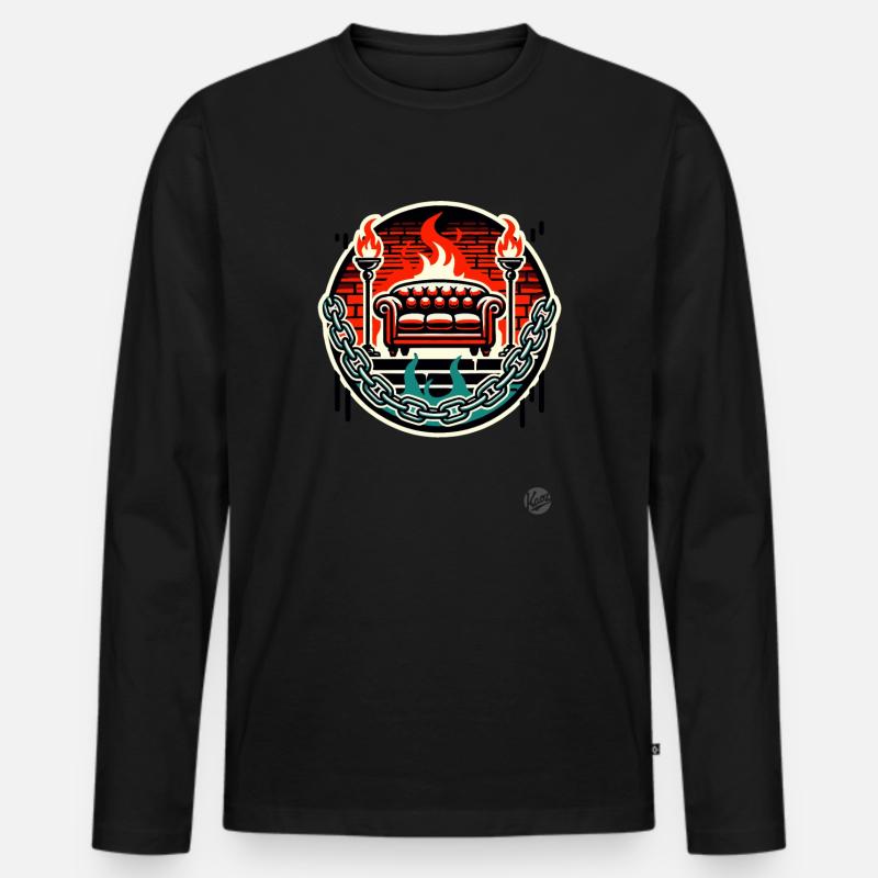 Das Sofa - Männer Premium Bio Langarmshirt - Schwarz