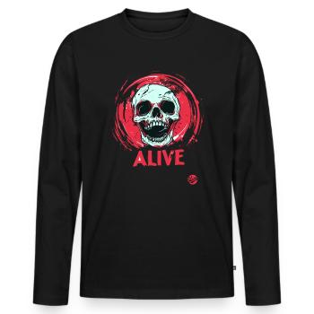 Crâne vivant - T-shirt manches longues Premium bio Homme - noir - Devant - Nico (187cm)