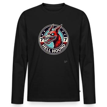 The dog from hell, a hellhound - Men's Premium Organic Long Sleeve Shirt - black - Front - Nico (187cm)