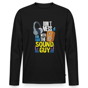 DJ Musik Soundtechniker Tontechniker - Männer Premium Bio Langarmshirt - Schwarz - Vorne - Nico (187cm)