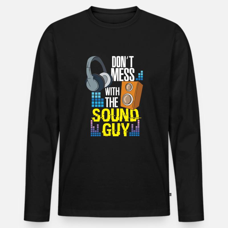 DJ Musik Soundtechniker Tontechniker - Männer Premium Bio Langarmshirt - Schwarz