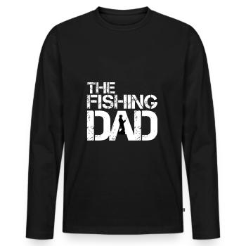 Fishing dad - Männer Premium Bio Langarmshirt - Schwarz - Vorne - Nico (187cm)