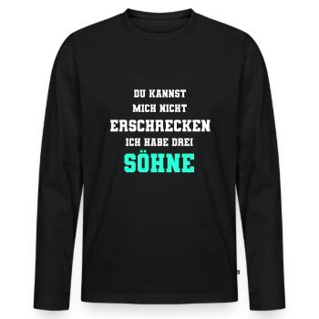3 Söhne Eltern drei Söhne Elternschaft Geschenk - Männer Premium Bio Langarmshirt - Schwarz - Vorne - Nico (187cm)