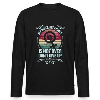 My body, my choice - Men's Premium Organic Long Sleeve Shirt - black - Front - Nico (187cm)