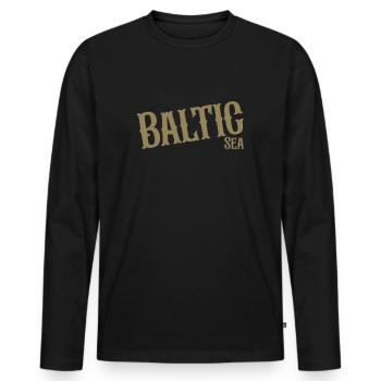 Baltic Sea in edlem Look - Männer Premium Bio Langarmshirt - Schwarz - Vorne - Nico (187cm)