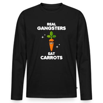 Real Gangsters Eat Carrots Cooler Carrot Spuch - Men's Premium Organic Long Sleeve Shirt - black - Front - Nico (187cm)