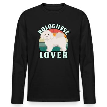 Bolognese Lover - Männer Premium Bio Langarmshirt - Schwarz - Vorne - Nico (187cm)