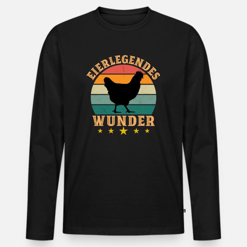 Eierlegendes Wunder - Männer Premium Bio Langarmshirt - Schwarz