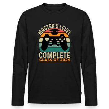 Master's Level Complete Class Of 2024 - Bachelor - Männer Premium Bio Langarmshirt - Schwarz - Vorne - Nico (187cm)
