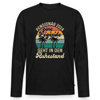 Retraité 2024 : Une légende prend sa retraite - T-shirt manches longues Premium bio Homme - noir - Devant - Nico (187cm)