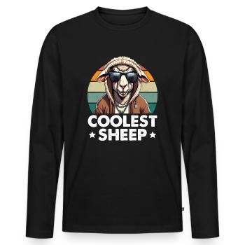 Coolest Sheep - Men's Premium Organic Long Sleeve Shirt - black - Front - Nico (187cm)