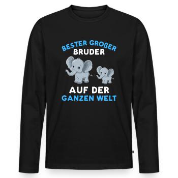 Best big brother all over the world - Men's Premium Organic Long Sleeve Shirt - black - Front - Nico (187cm)