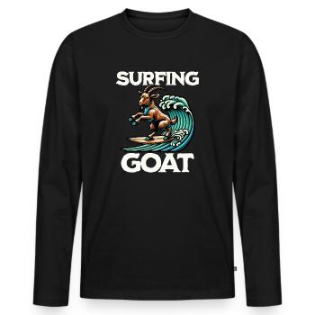 Surfing Goat - Men's Premium Organic Long Sleeve Shirt - black - Front - Nico (187cm)
