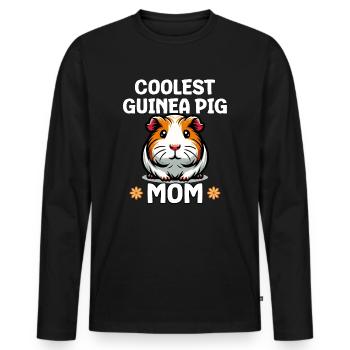 Coolest Guinea Pig Mom - Men's Premium Organic Long Sleeve Shirt - black - Front - Nico (187cm)