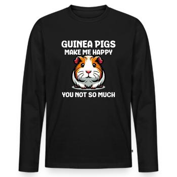 Guinea Pigs Make Me Happy You Not So Much - Männer Premium Bio Langarmshirt - Schwarz - Vorne - Nico (187cm)