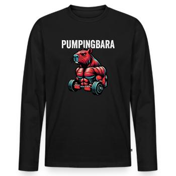 Pompage - Capybara - T-shirt manches longues Premium bio Homme - noir - Devant - Nico (187cm)