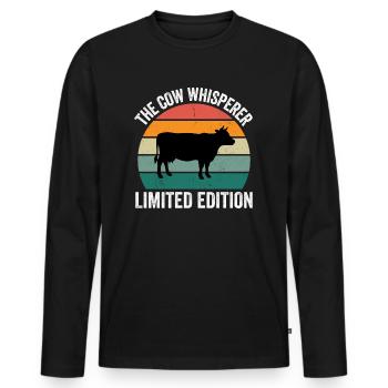 The Cow Whisperer - Men's Premium Organic Long Sleeve Shirt - black - Front - Nico (187cm)
