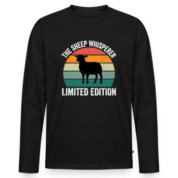 The Sheep Whisperer - Men's Premium Organic Long Sleeve Shirt - black - Front - Nico (187cm)