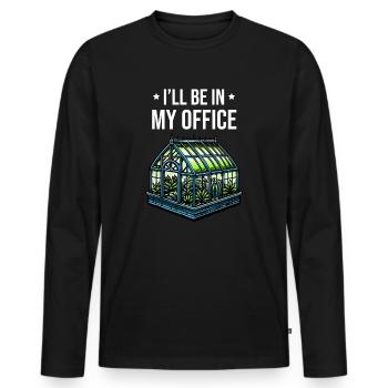 I'll Be In My Office - Gardening - Men's Premium Organic Long Sleeve Shirt - black - Front - Nico (187cm)