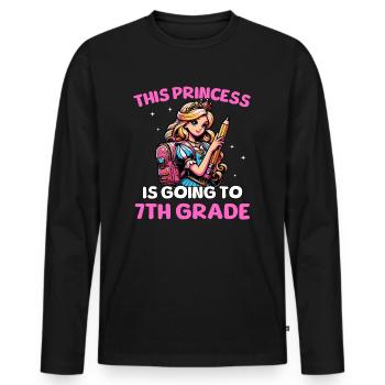This Princess Is Going To 7th Grade - Men's Premium Organic Long Sleeve Shirt - black - Front - Nico (187cm)