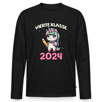 Quatrième année 2024 - T-shirt manches longues Premium bio Homme - noir - Devant - Nico (187cm)