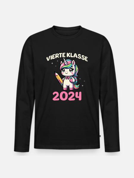 Quarta elementare 2024 - Maglia a manica lunga ecologica premium da uomo - nero