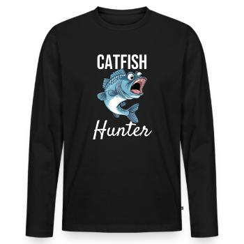 Catfish Hunter - Männer Premium Bio Langarmshirt - Schwarz - Vorne - Nico (187cm)