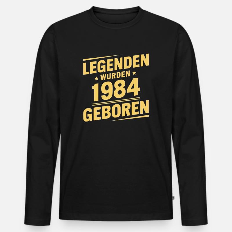 Legenden Wurden 1984 Geboren - Männer Premium Bio Langarmshirt - Schwarz