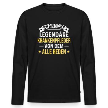 Ich Bin Dieser Legendäre Krankenpfleger - Männer Premium Bio Langarmshirt - Schwarz - Vorne - Nico (187cm)