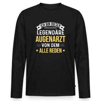 Je suis cet ophtalmologiste légendaire - T-shirt manches longues Premium bio Homme - noir - Devant - Nico (187cm)