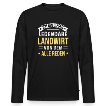 Ich Bin Dieser Legendäre Landwirt - Männer Premium Bio Langarmshirt - Schwarz - Vorne - Nico (187cm)