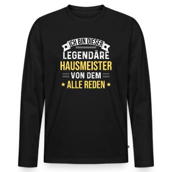 Je suis ce concierge légendaire - T-shirt manches longues Premium bio Homme - noir - Devant - Nico (187cm)