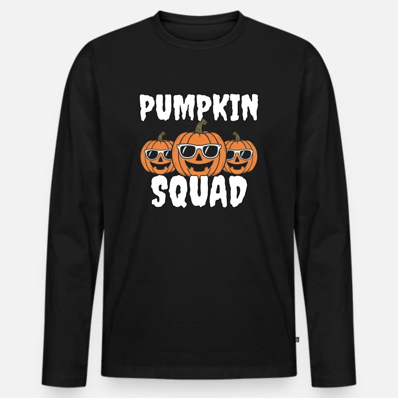 Pumpkin Squad - Männer Premium Bio Langarmshirt - Schwarz