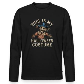 C’est mon costume d’Halloween - T-shirt manches longues Premium bio Homme - noir - Devant - Nico (187cm)