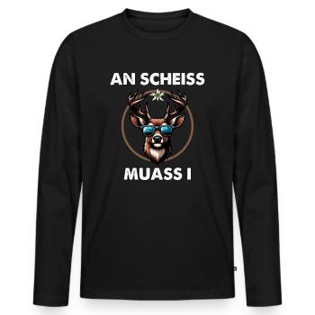 An Scheiss Muass I - Volksfest - Männer Premium Bio Langarmshirt - Schwarz - Vorne - Nico (187cm)