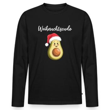 Weihnachtscado - Lustige Avocado - Männer Premium Bio Langarmshirt - Schwarz - Vorne - Nico (187cm)