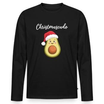 Christmascado - Funny Avocado - Men's Premium Organic Long Sleeve Shirt - black - Front - Nico (187cm)
