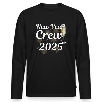 Équipage du Nouvel An 2025 - T-shirt manches longues Premium bio Homme - noir - Devant - Nico (187cm)