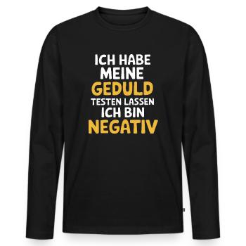 I had my patience tested - Men's Premium Organic Long Sleeve Shirt - black - Front - Nico (187cm)