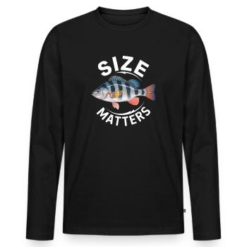 Size Matters - Männer Premium Bio Langarmshirt - Schwarz - Vorne - Nico (187cm)