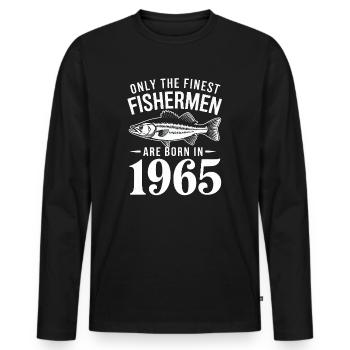 Only The Finest Fishermen Are Born In 1965 - Männer Premium Bio Langarmshirt - Schwarz - Vorne - Nico (187cm)
