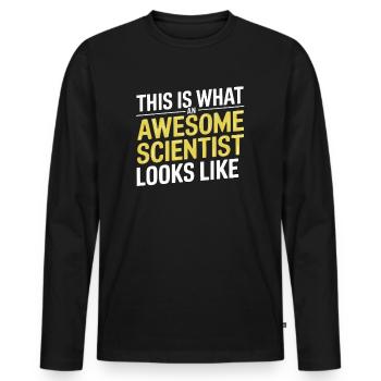 Voici à quoi ressemble un scientifique génial - T-shirt manches longues Premium bio Homme - noir - Devant - Nico (187cm)