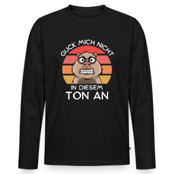 Guck Mich Nicht In Diesem Ton An - Capybara - Männer Premium Bio Langarmshirt - Schwarz - Vorne - Nico (187cm)