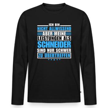 Unsurpassed performance as a tailor - Men's Premium Organic Long Sleeve Shirt - black - Front - Nico (187cm)