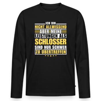 Des performances inégalées en tant que serrurier - T-shirt manches longues Premium bio Homme - noir - Devant - Nico (187cm)