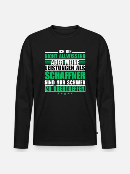 Unübertroffene Leistung als Schaffner - Männer Premium Bio Langarmshirt - Schwarz