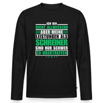 Des performances inégalées en tant que charpentier - T-shirt manches longues Premium bio Homme - noir - Devant - Nico (187cm)